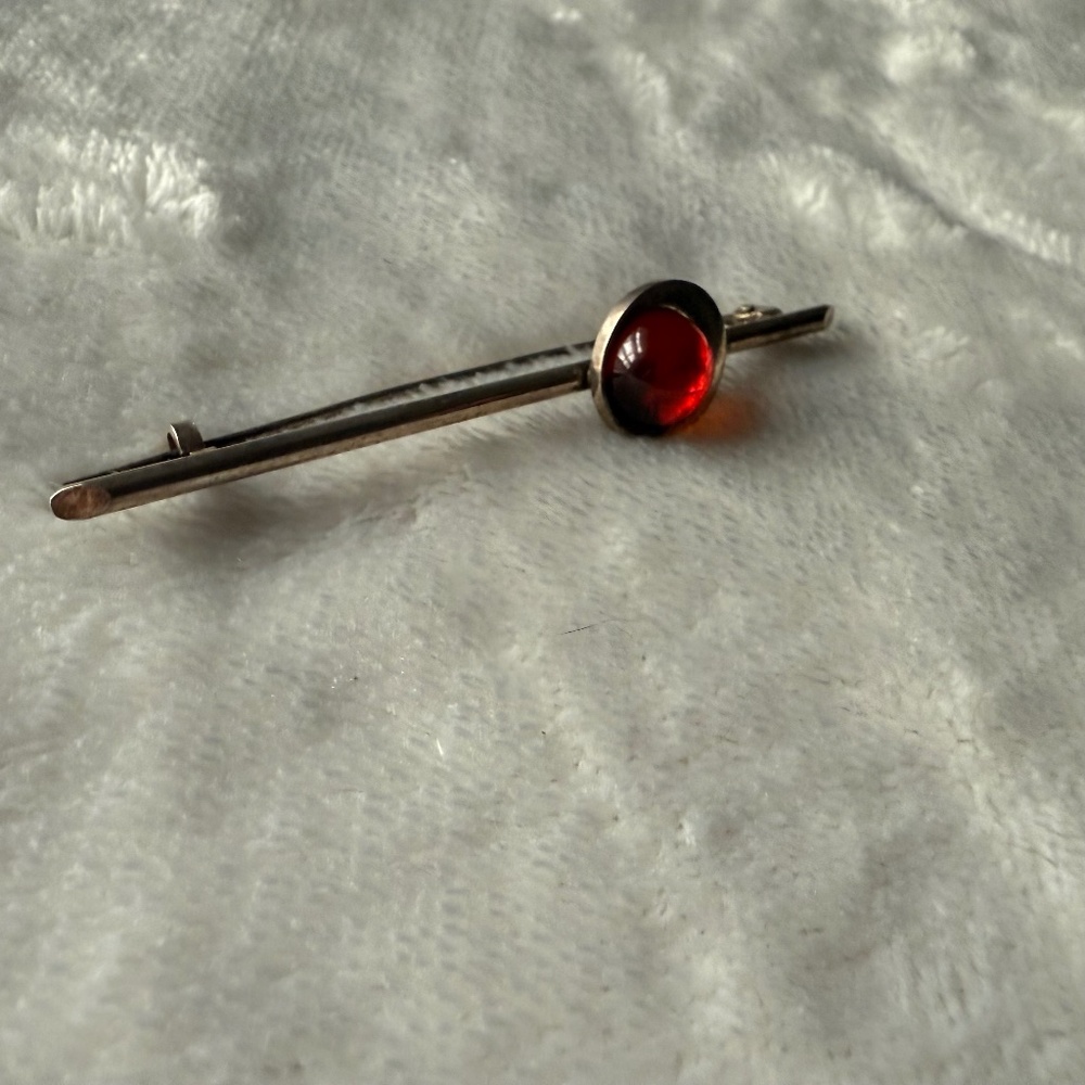 Artisanal Pin with Amber Colored Accent